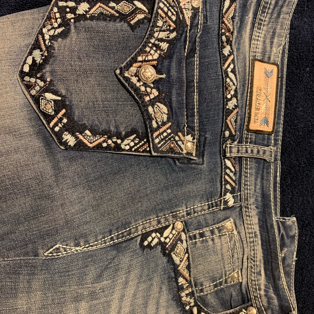 Grace in LA embellished jeans